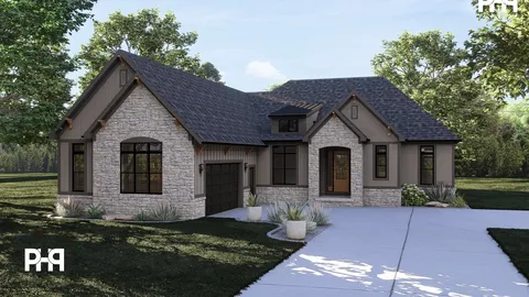 The Brookside house plan, exterior view 1